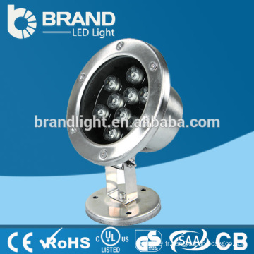 IP68 haute qualité 12V 9X1W 9W lumière LED sous-marine, CE RoHS